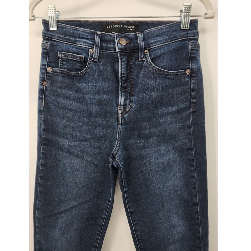 Veronic Beard Carly Kick Flare High Rise Jeans Dark Wash Stretch Size 28 - Picture 4 of 15